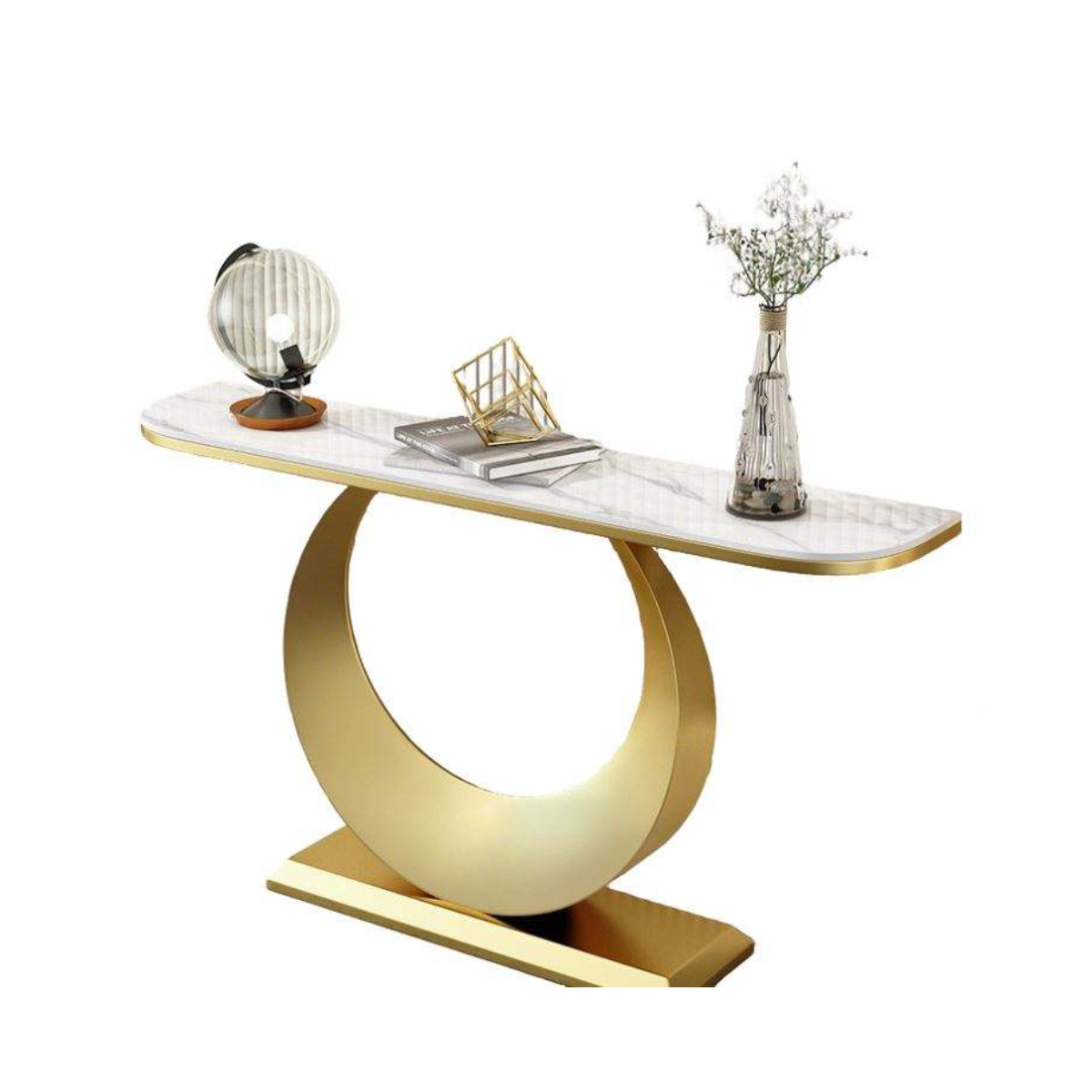 Crescent Disc Console Side Table